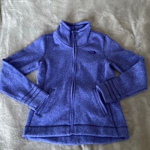 North Face full-zip fleece heathered purple